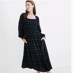 Madewell Lucie Lightspun Dress in Livonia Plaid, Size Small